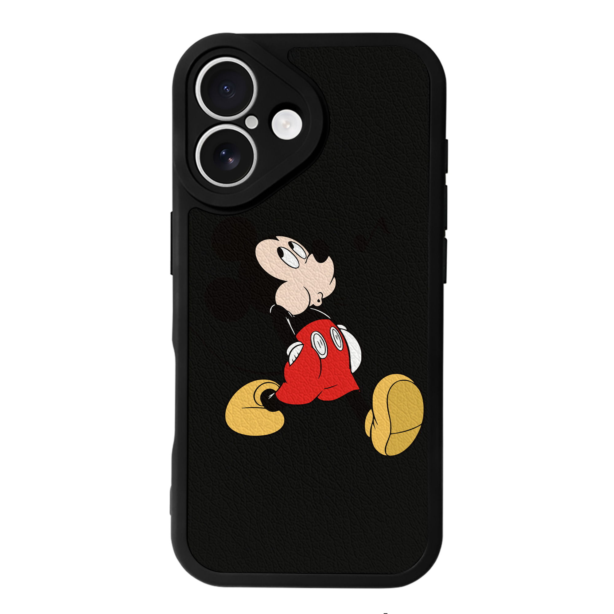 （画像用） ミッキーマウス Mickey Mouse 【iPhone 16シリーズ対応】シリコンスマホケース（レザー調） 材質：シリコン